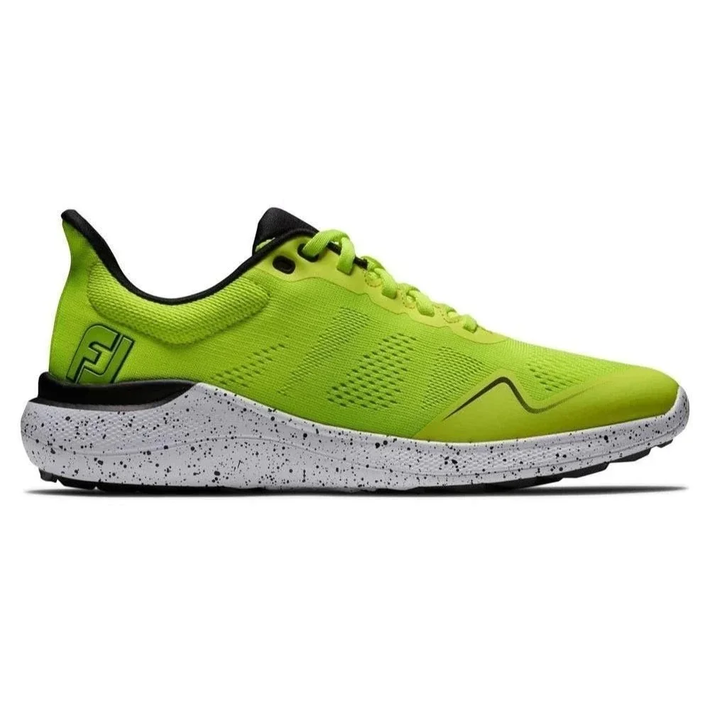 Footjoy FJ Flex Spikeless Golf Shoes Mens 9.5 Wide Citrus Glow Yellow 56145 NEW
